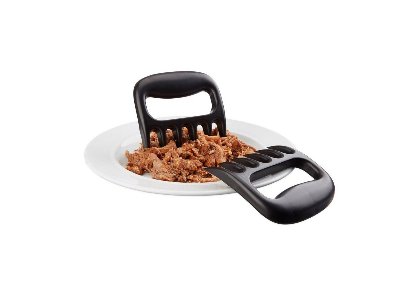 HAC24 Fleischgabel 2er Set Fleischkralle Pulled Pork Gabeln Bärenklaue BBQ, Schwarz Kunststoff – Bild 2 von 5