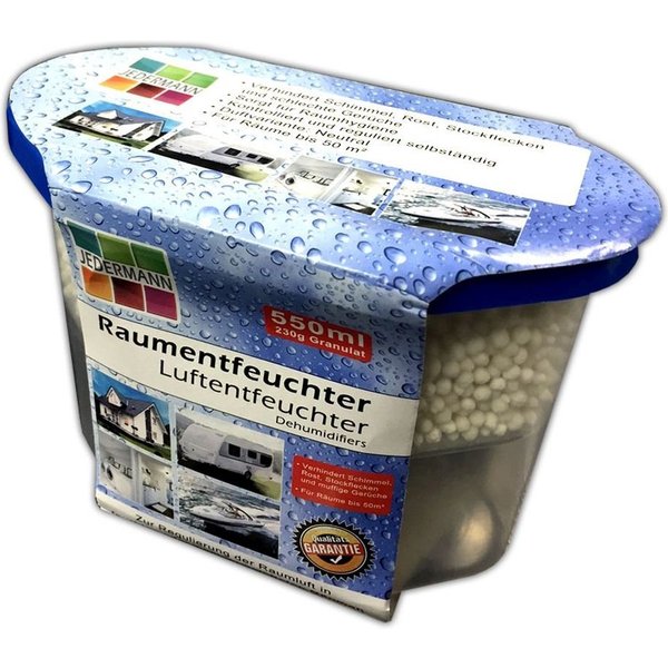 HAC24 Luftentfeuchter 1x Raumluftentfeuchter Inkl. 230g Granulat Lufttrockner, für 50 m³ Räume