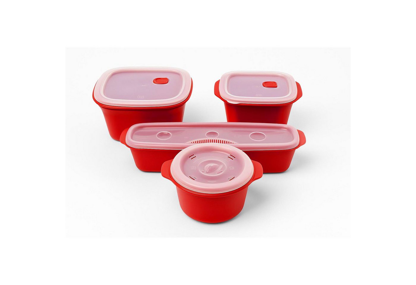 HAC24 Mikrowellenbehälter Mikrowellengeschirr Set, 2x Mikrowellen Dampfgarer 1,5 & 2,8L 1x Reiskocher 1L 1x Nudelkocher – Bild 2 von 5