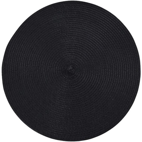HAC24 Platzset Platzmatte Abwaschbar Tischset Platzdeckchen Tisch Untersetzer, (1-St), Rund, Ø 38 cm, Bast-Optik