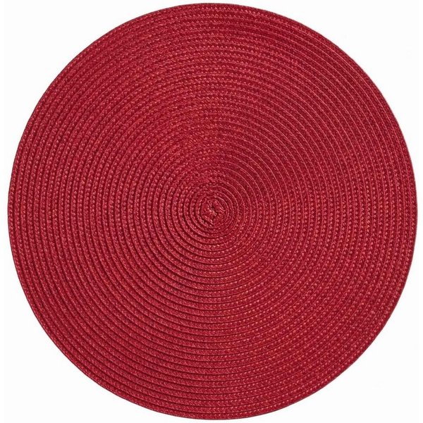 HAC24 Platzset Platzmatte Abwaschbar Tischset Platzdeckchen Tisch Untersetzer, (1-St), Rund, Ø 38 cm, Bast-Optik