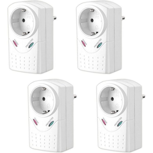 HAC24 Steckdose Steckdosenadapter Überspannungsschutz Blitzschutz Geräteschutz, 4-St., Maximale Last 3380 Watt Mit Kindersicherung