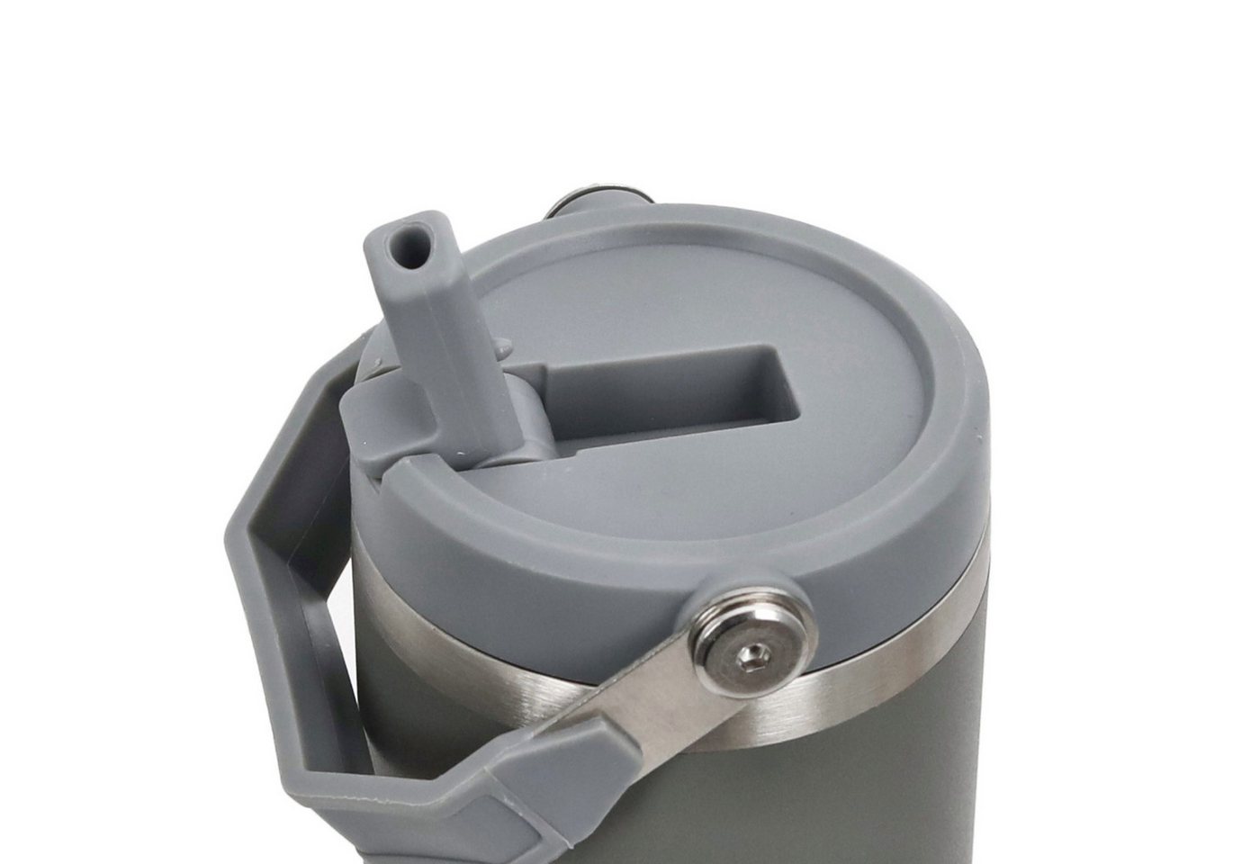HAC24 Thermoflasche Thermobecher Isolierbecher Thermo Trinkbecher Thermosflasche, aus Edelstahl 0,9l, mit ausklappbaren Strohhalm – Bild 2 von 3