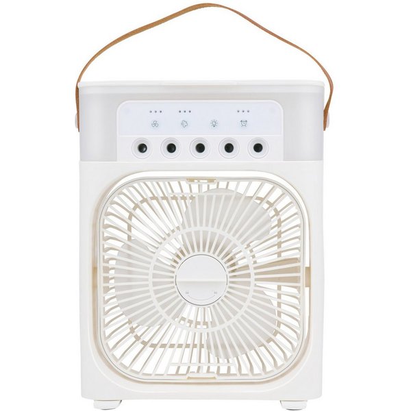 HAC24 Tischventilator Ventilator mit Sprühnebel 450 ml Wassertank Tischlüfter, LED 7 Farben USB-C und Timer