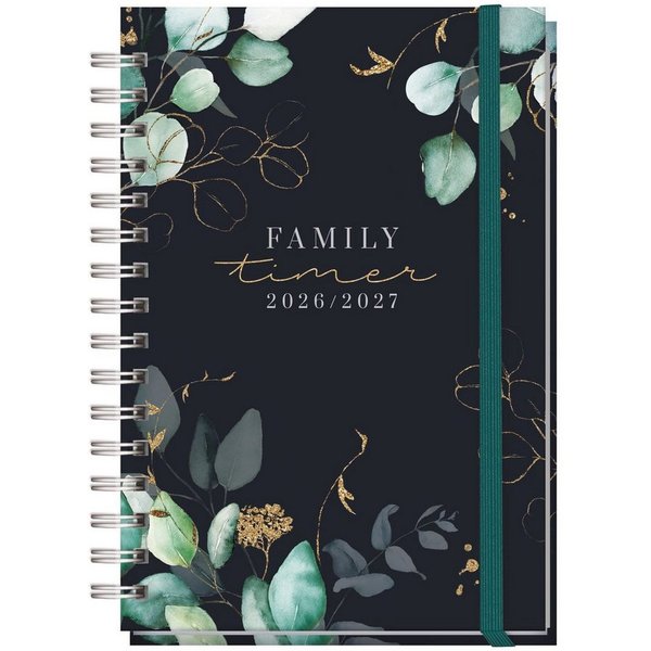 Häfft Buchkalender Family-Timer 26/27 17 Monate [Mondscheinblüten] EM