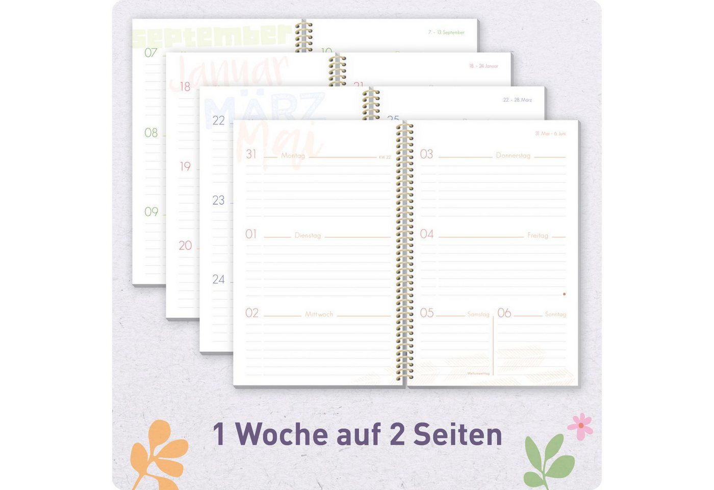 Häfft Schülerkalender Schulstuff Schülertimer mit Spiralbindung 2026/2027 / A5 – Bild 4 von 5