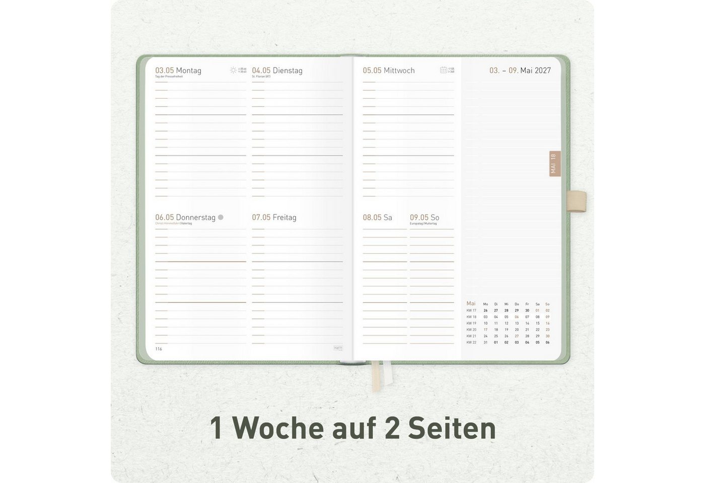 Häfft Terminkalender Chäff-Timer Deluxe 2026/2027 / 17 Monate / A5 – Bild 4 von 5