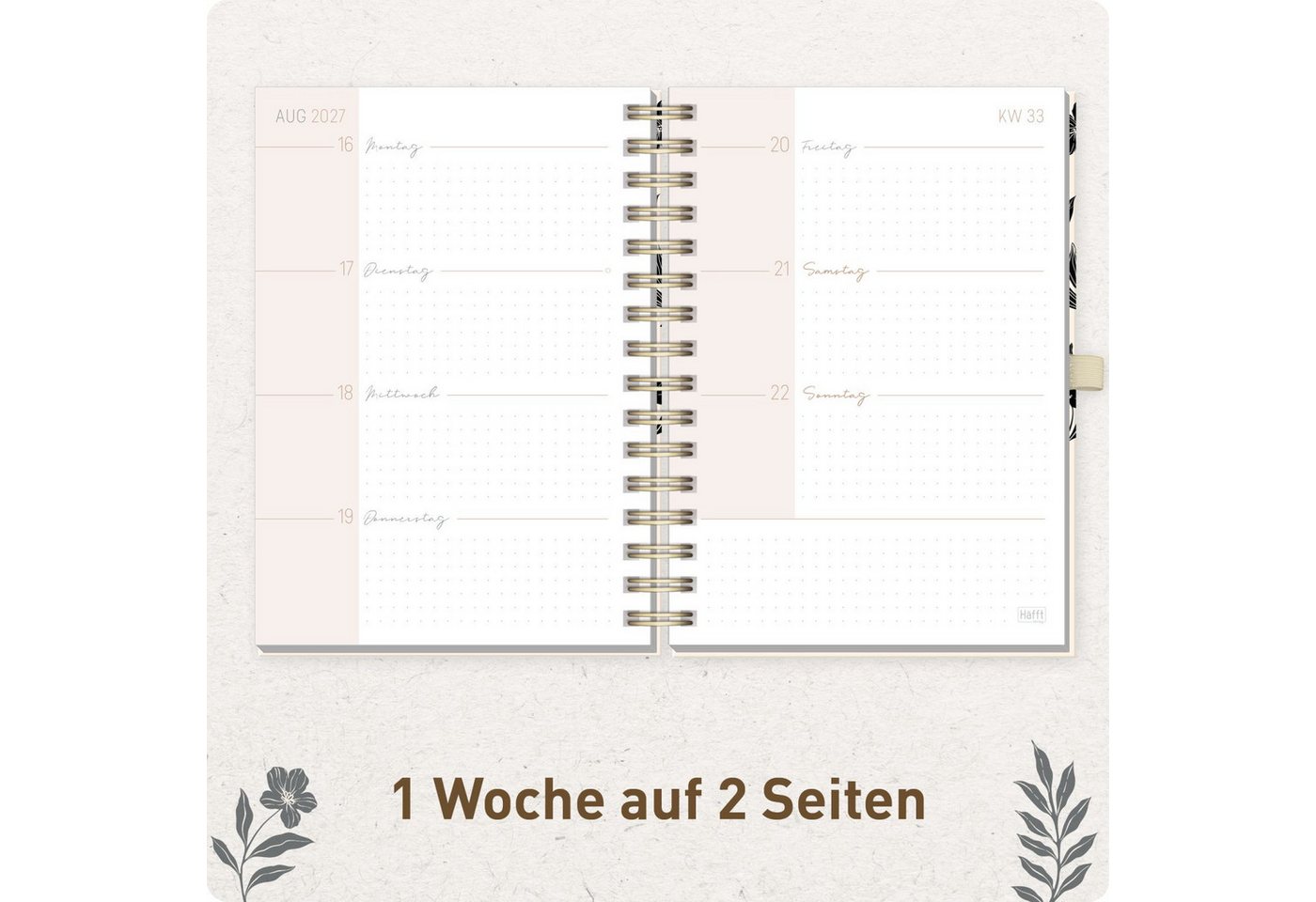 Häfft Terminkalender Lieblings-Timer Deluxe 2026/2027 / 17 Monate / A5, Wire-O-Bindung – Bild 4 von 5