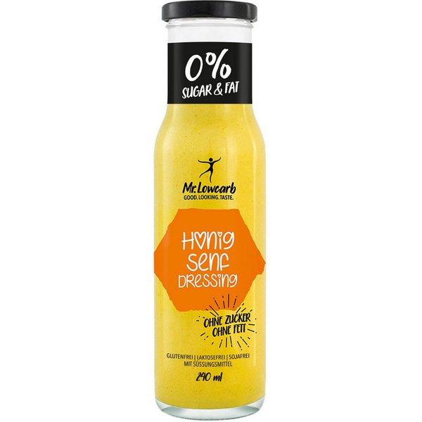 Händlmaier Saucen, Mr. Lowcarb Honig Senf Salatdressing Ohne Zucker und Fett 240ml