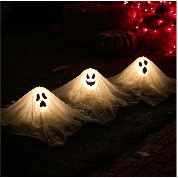 JOYIN Hängedekoration JOYIN 3 Stück Geist Gartenstecker 38 cm Halloween Deko Rasen