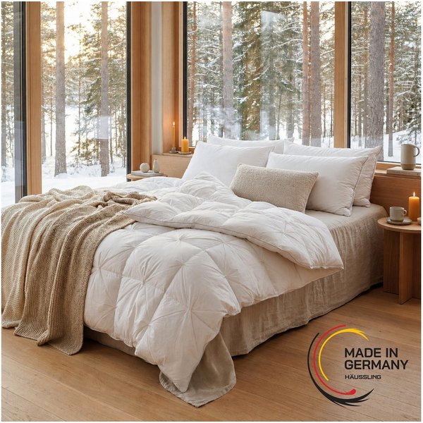 Haeussling Daunenbettdecke Hygge Home, Bettdecken für Sommer und Winter, Ganzjahresdecke, Decke, Füllung: weiße, neue 90% Daunen und 10% Federn, Kl. 1, Bezug: 1
