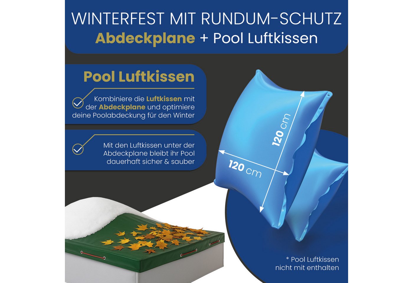 HAF Pool-Abdeckplane Abdeckplane 180g/m² Rechteck Sommer Winter Pool Plane (Poolabdeckung Rechteck, 1-St., in verschiedenen Größen erhältlich), aus verstärktem  – Bild 5 von 5