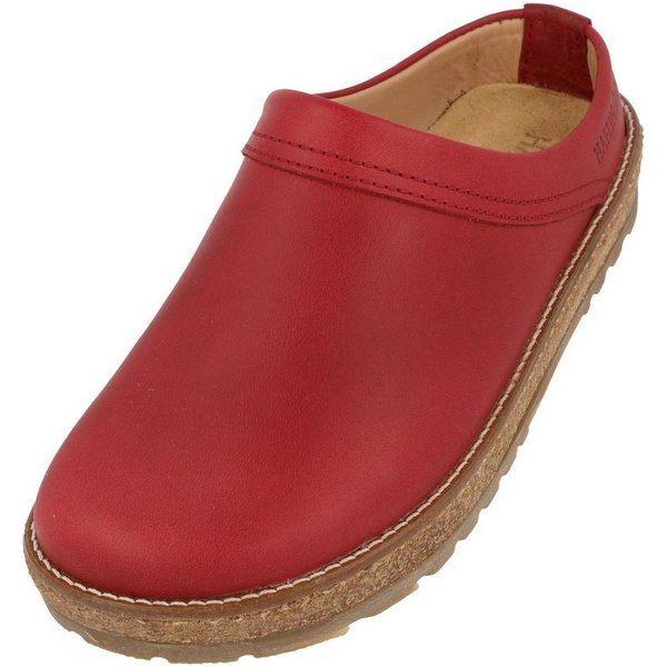 Haflinger Travel Classic Eleganter Clog aus Leder mit Korkfußbett und Gummisohle Hausschuh