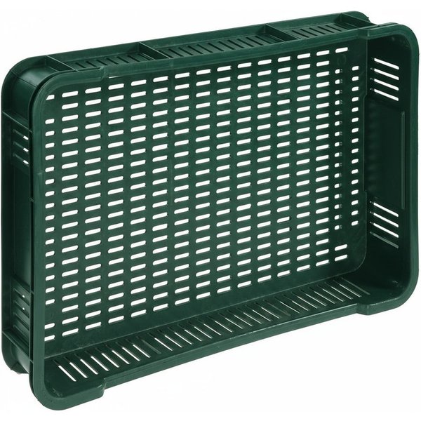HaGa Kiste Lagerkiste 59x39,5x11 cm Obst- und Gemüsekasten stapelbar 10kg in grün