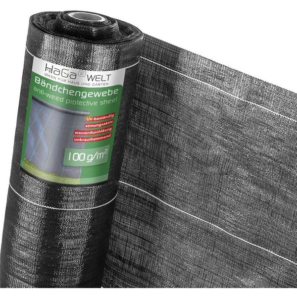 HaGa Unkrautvlies BODENGEWEBE in 100g/m² in 0,6m Breite (Meterware), reißfest, wasserdurchlässig, als Unkrautfolie & Mulchfolie gegen