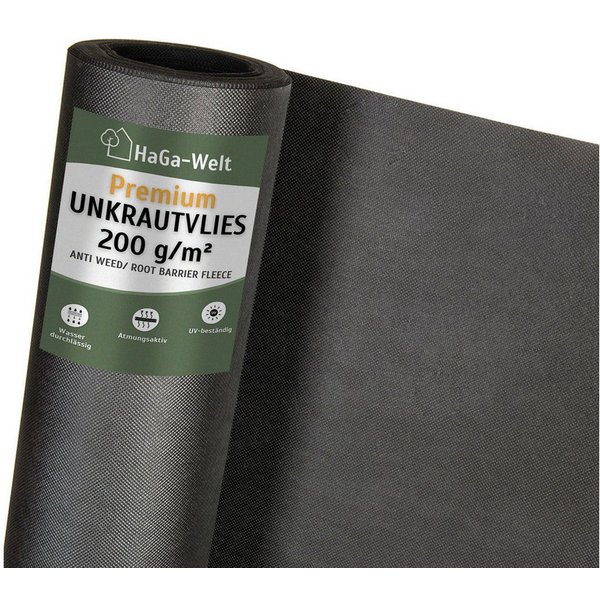 HaGa Unkrautvlies Unkrautvlies (Meterware) Vlies 200g/m², Gartenvlies, Kiesunterlage, Mulchvlies