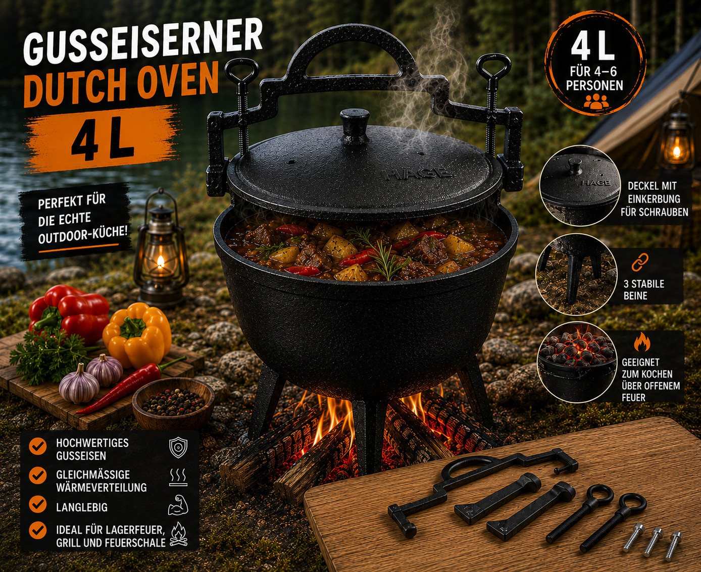 Hage Feuertopf Dutch Oven – Bild 3 von 5