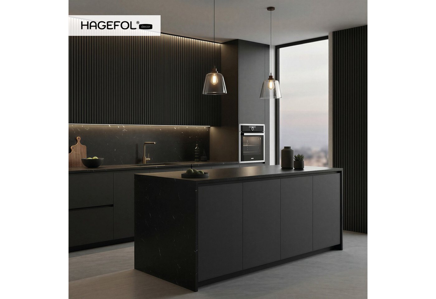 HAGEFOL Wandpaneel Akustikpaneele EasyFix, selbstklebend mit Holzlamellen, 2 Stk./Paket – Bild 2 von 5