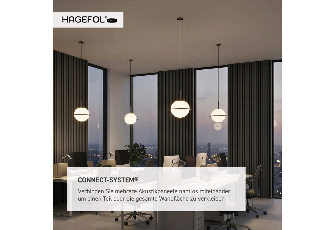 HAGEFOL Wandpaneel Akustikpaneele EasyFix, selbstklebend mit Holzlamellen, 2 Stk./Paket – Bild 4 von 5