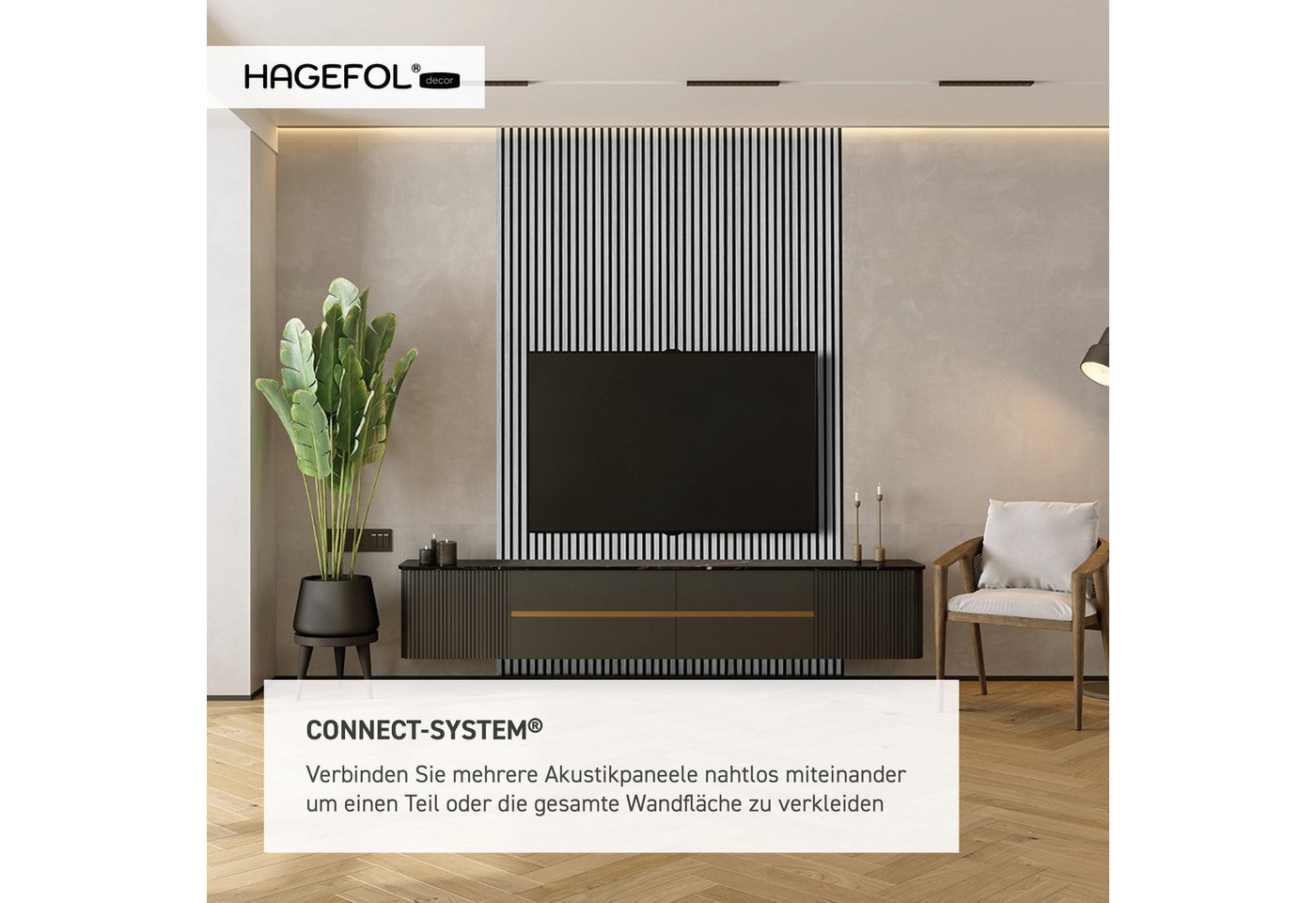 HAGEFOL Wandpaneel Akustikpaneele Lite, selbstklebendes Wandpaneel, 2 Stk./Paket, BxL: 28x240 cm, 0,67 qm, Selbstklebend – Bild 5 von 5