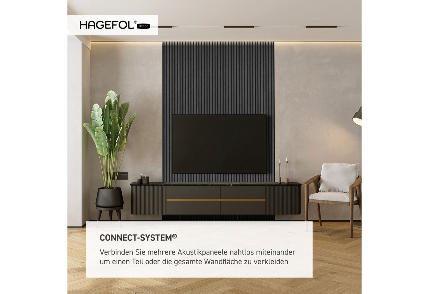 HAGEFOL Wandpaneel Akustikpaneele Lite, selbstklebendes Wandpaneel, 2 Stk./Paket, BxL: 28x240 cm, 0,67 qm, Selbstklebend – Bild 5 von 5