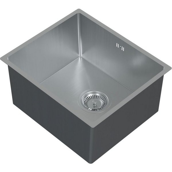 HAGO Edelstahlspüle Edelstahl Spüle Einbauspüle Spülbecken Küchenspüle Variation, Rechteckig, 40/34 cm, (1 St), Schallschutzmatte, Anti-Kondenzwasser Beschichtu