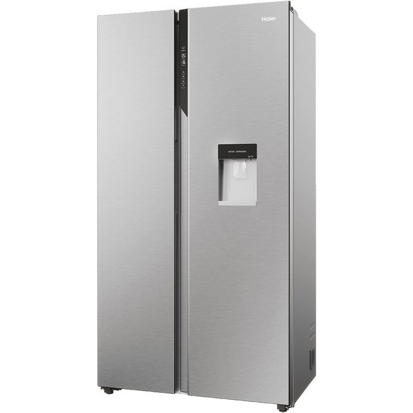 Haier Side-by-Side Front aus Edelstahl HSR5918DWMP, 177.5 cm hoch, 90.8 cm breit, Total NoFrost, Waserdispenser mit Tank, XL-Slim-Line, Multi-Airflow