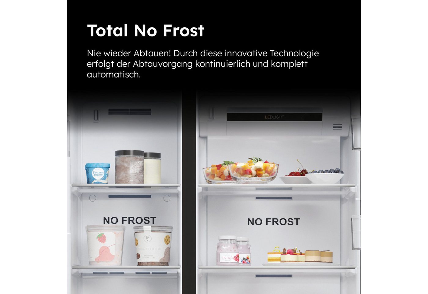 Haier Side-by-Side SBS Slim HSR5918DIPB, 177,5 cm hoch, 90,8 cm breit, 178 cm hoch, 91 cm breit, Nutzinhalt: 511 Liter, Multi Airflow – Bild 5 von 5