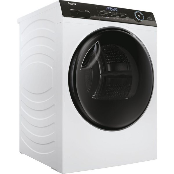 Haier Wärmepumpentrockner HD90-A3TEAM5, Smart hOn App mit künstlicher Intelligenz, Ablaufschlauch