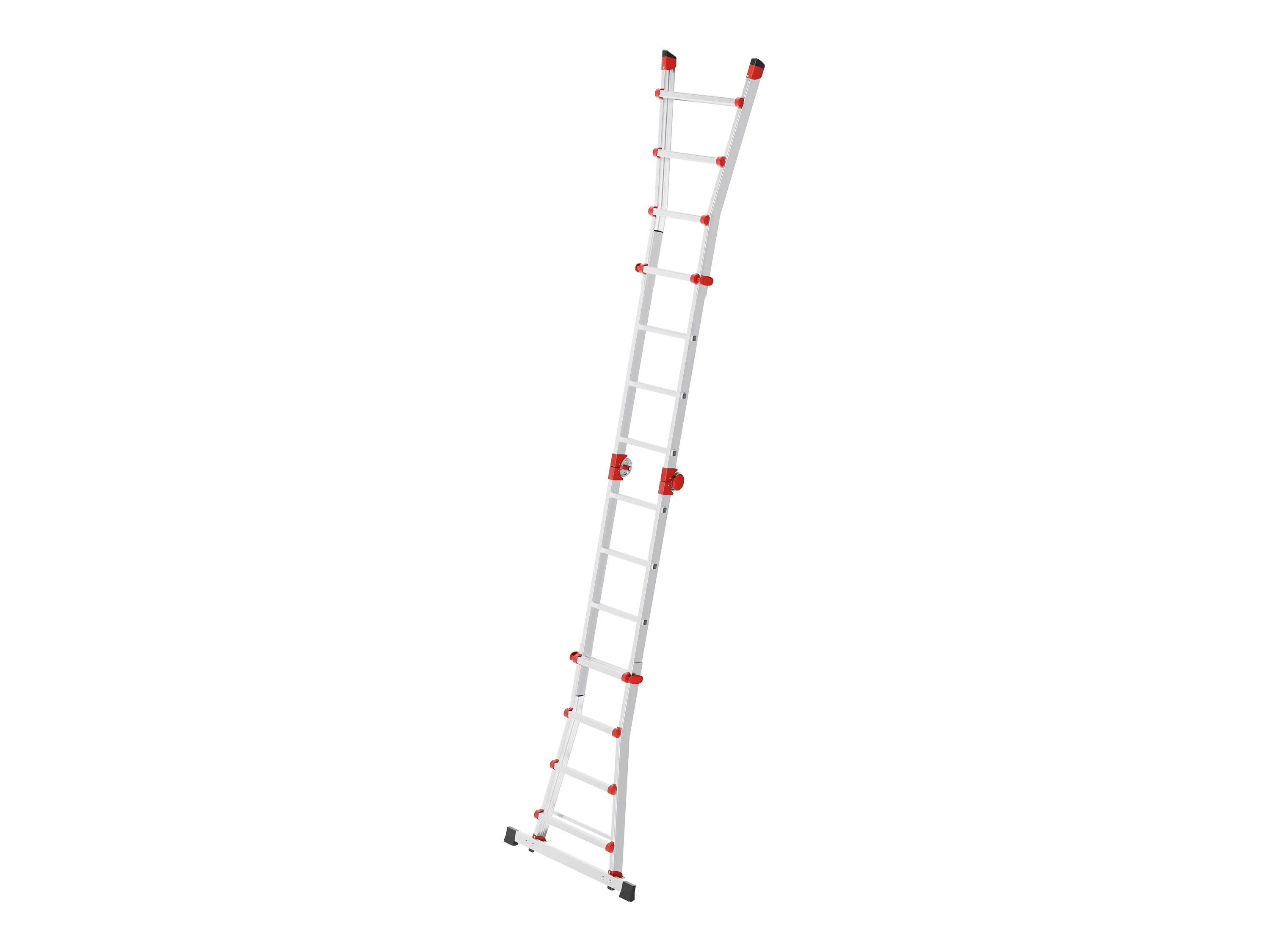 HAILO Alu-Multifunktionsleiter »M80«, höhenverstellbar (4x4 Sprossen, silber/rot) – Bild 4 von 4
