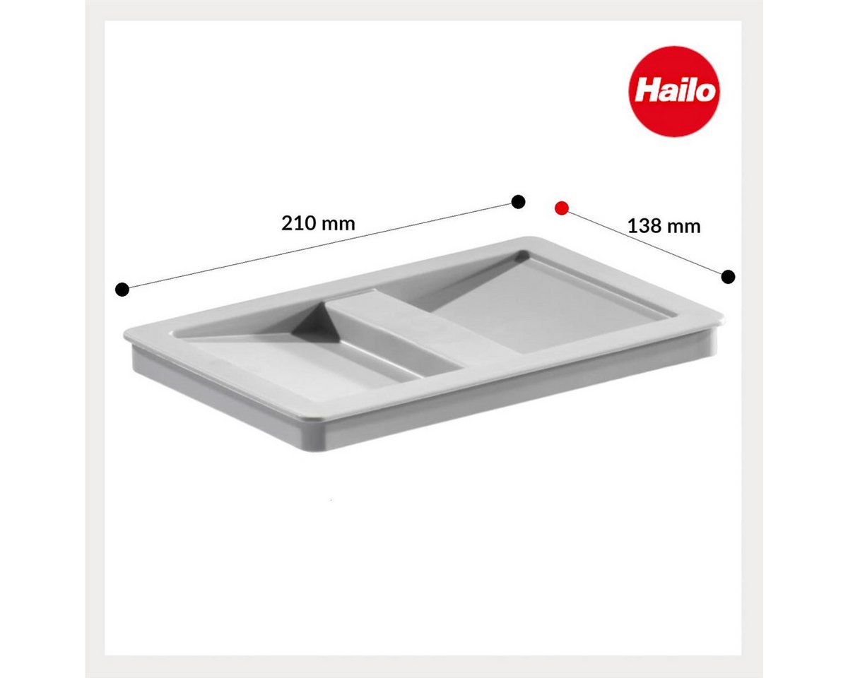 Hailo Einbaumülleimer Deckel 1068589 hellgrau 209x240x25mm, für Inneneimer 7 8,5 10 Liter in Einbau-Abfallsammlersystem – Bild 3 von 5