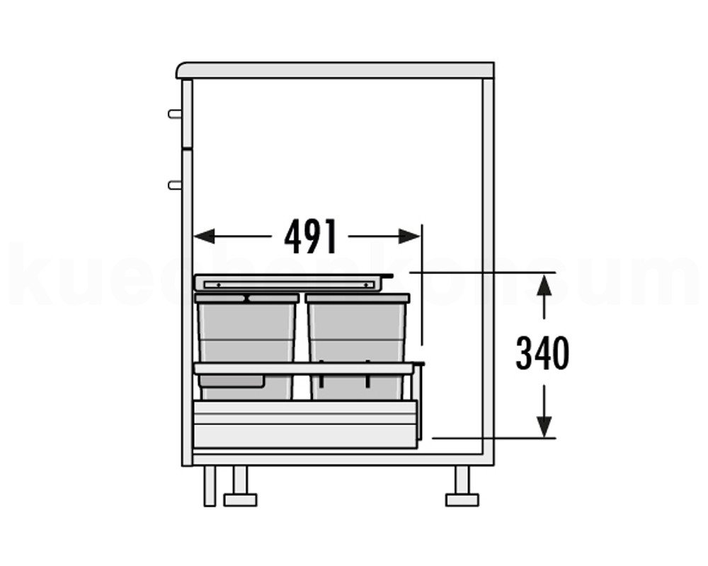 Hailo Einbaumülleimer Inneneimer Abfallsammler Separato K 600 18/8/8/D – Bild 4 von 5