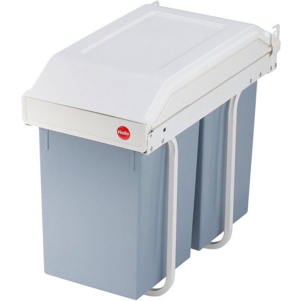 Hailo Einbaumülleimer Multi-Box duo L, 28 Liter, grau, Kunststoff Inneneimer, Made in Germany