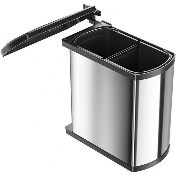 Hailo Einbaumülleimer, Edelstahl, schwarz