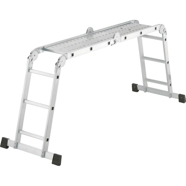Hailo Gelenkleiter M60, Aluminium-Universalleiter 4x3 Sprossen