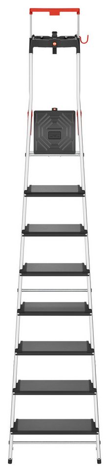 Hailo Stehleiter L100 TopLine, Alu-Sicherheits-Stehleiter 8 Stufen – Bild 2 von 5