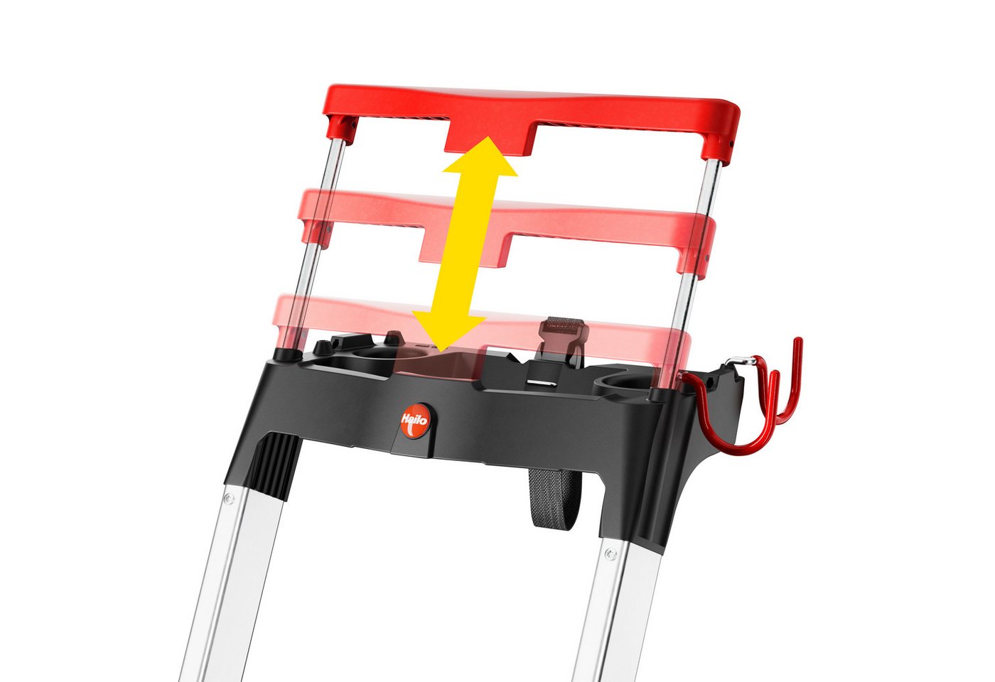 Hailo Stehleiter L100 TopLine, Alu-Sicherheits-Stehleiter 8 Stufen – Bild 5 von 5