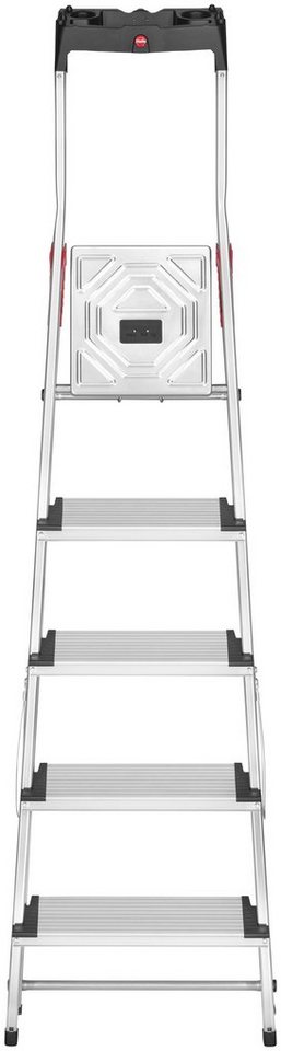Hailo Stehleiter L80 ComfortLine, Alu-Sicherheits-Stehleiter 5 Stufen – Bild 3 von 5