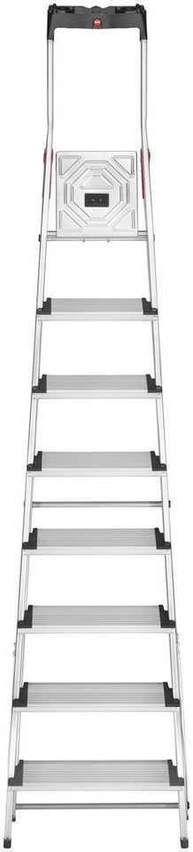Hailo Stehleiter L80 ComfortLine, Alu-Sicherheits-Stehleiter 8 Stufen – Bild 2 von 5