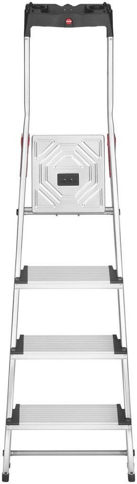 Hailo Stehleiter L80 ComfortLine, Alu-Sicherheits-Stehleiter 4 Stufen – Bild 2 von 5