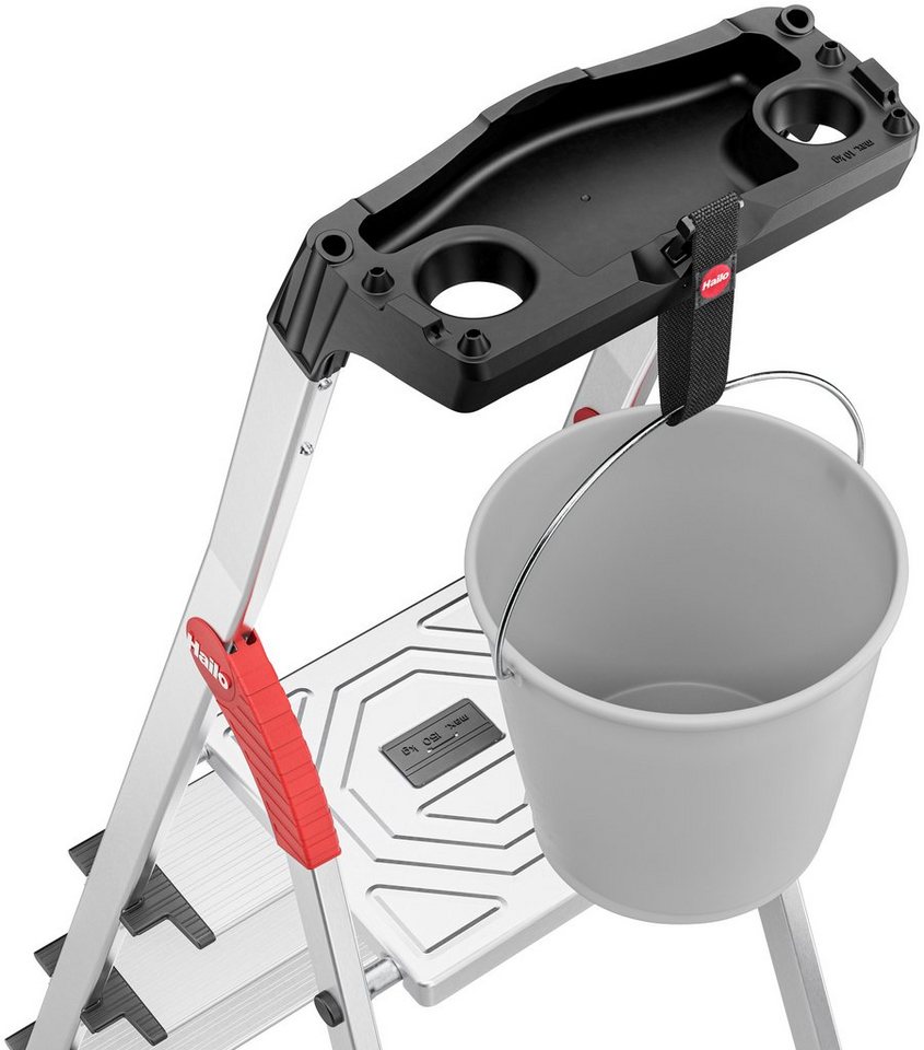 Hailo Stehleiter L80 ComfortLine, Alu-Sicherheits-Stehleiter 4 Stufen – Bild 5 von 5