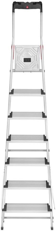 Hailo Stehleiter L80 ComfortLine, Alu-Sicherheits-Stehleiter 7 Stufen – Bild 2 von 5