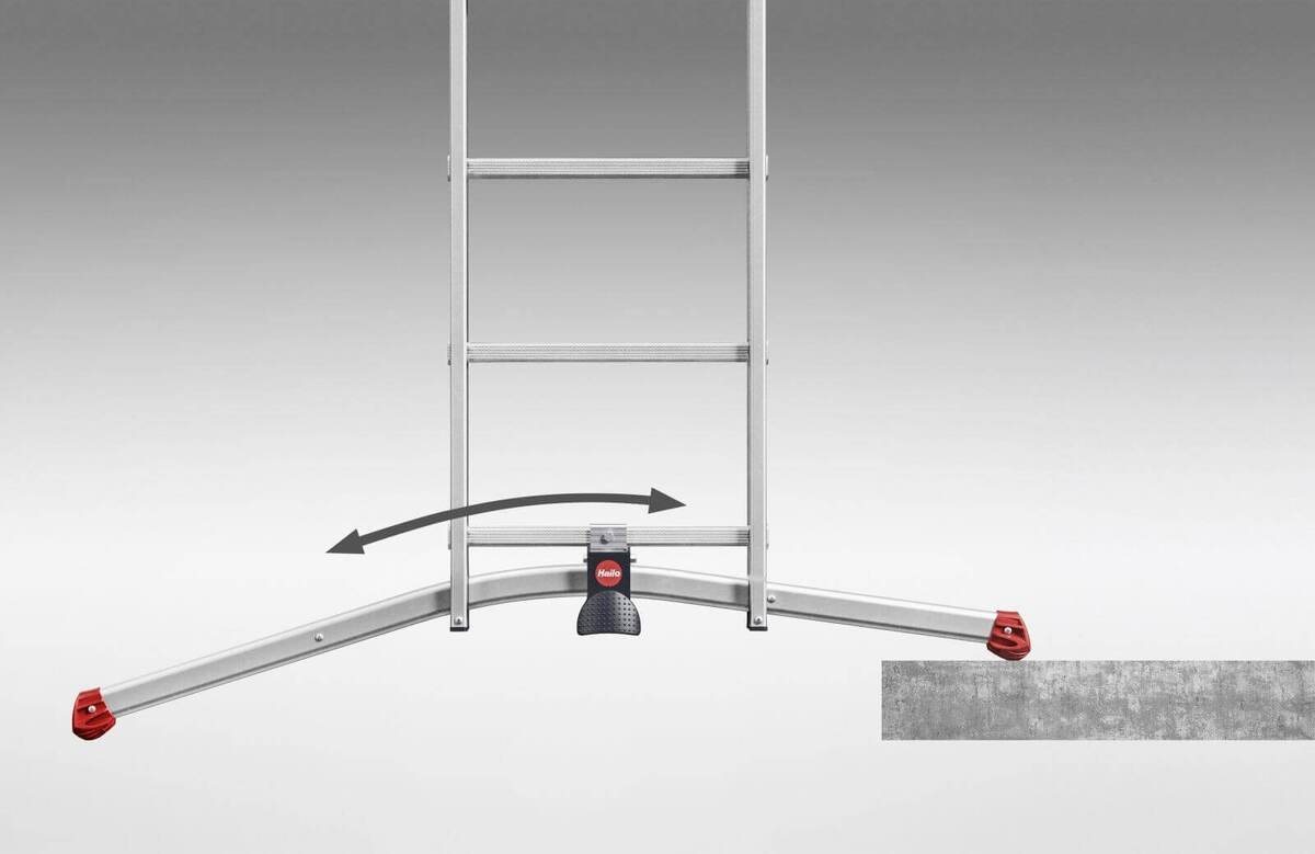 Hailo Trittleiter ProfiLOT Aluminium-Teleskopleiter mit gratis Einhängetritt, Kombi-Leit (Set, gratis Einhängetritt), mit bis zu 150 kg belastbar, Rasthaken mit – Bild 3 von 5