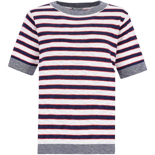 Hajo Rundhalspullover Pullover 1/2 Arm Ringel