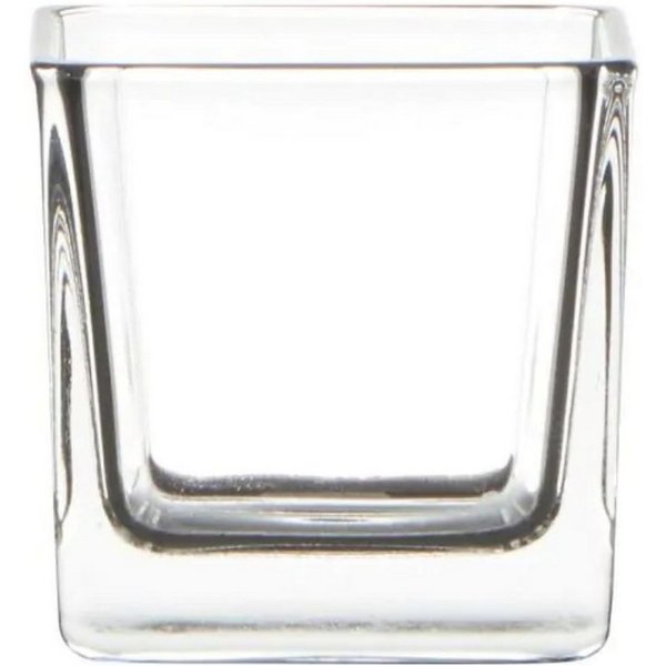 Hakbijl Glass Teelichthalter Cube, Farbe: Transparent, Höhe: 6cm