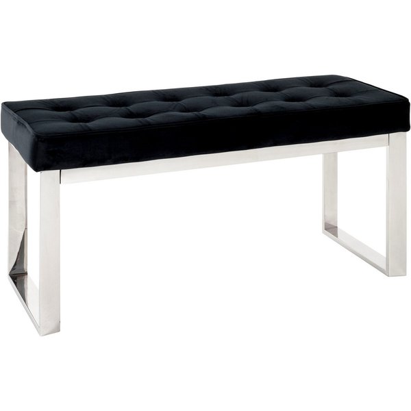 HAKU Bank Flurbank, Garderobenbank, Sitzbank, rechteckig - aus Metall Silber - B/T/H 100/41/48 cm