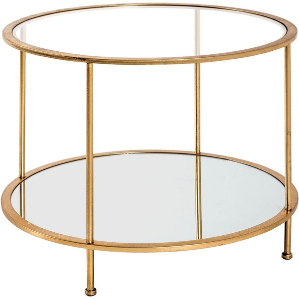 HAKU Beistelltisch Sofatisch, Wohnzimmertisch (1-St), rund - aus Metall Gold - Ø/H 60/45 cm