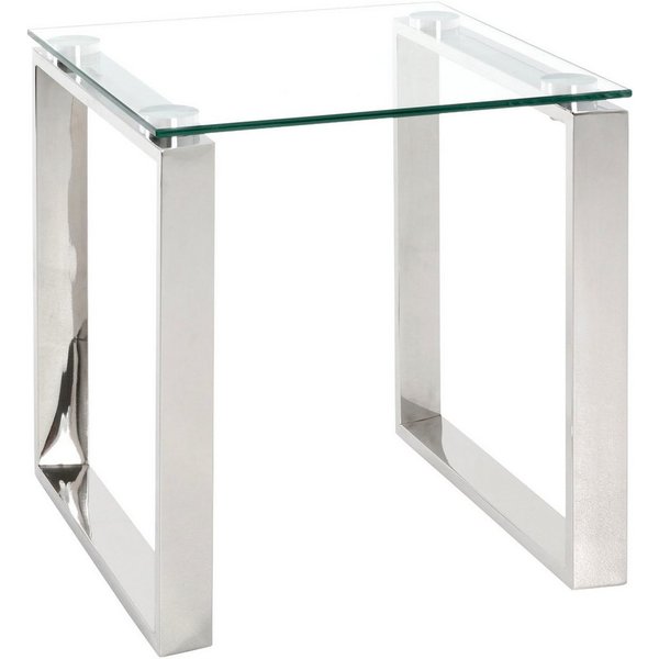 HAKU Beistelltisch Sofatisch, Wohnzimmertisch (1-St), quadratisch - aus Metall Silber B/T/H 42/42/45 cm