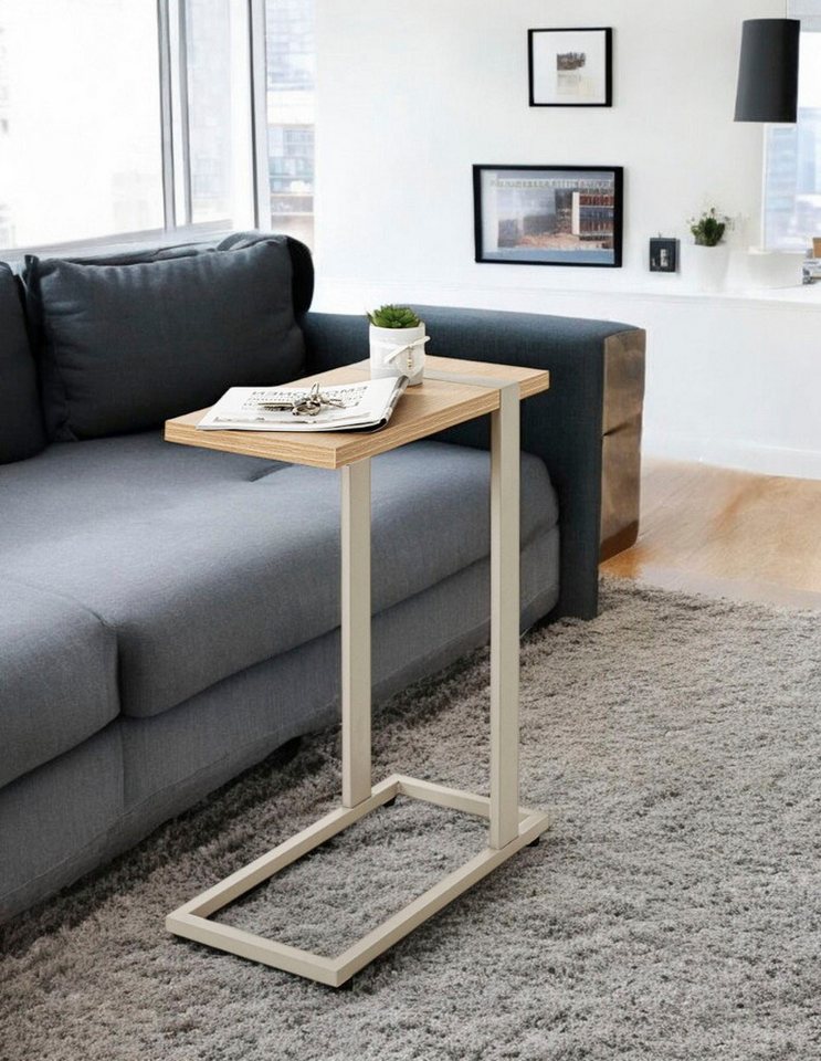 HAKU Beistelltisch Sofatisch, Wohnzimmertisch (1-St), rechteckig - aus Holzwerkstoff Braun B/T/H 24/49/64 cm – Bild 2 von 5