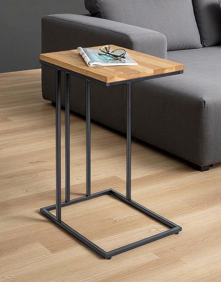 HAKU Beistelltisch Sofatisch, Wohnzimmertisch (1-St), rechteckig - aus Massivholz Braun B/T/H 35/46/68 cm – Bild 2 von 5
